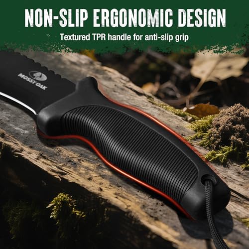 Image of Mossy Oak 11.5'' Machete for Yard Work, Survival Kukri Machete Knife with Sheath, EDC Gear, Ergonomic Anti-Slip Handle, Stainless Steel Machetes for Cutting Trees, Gardening, Bushcraft and Hunting