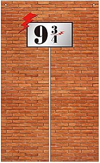 WEDNOK Platform 9 And 3/4 Brick Wall Party Backdrop Wizard Magic School Decorative Background Banner for Kids Adult Halloween Party Decoration Take Photo Prop Children Birthday Gift