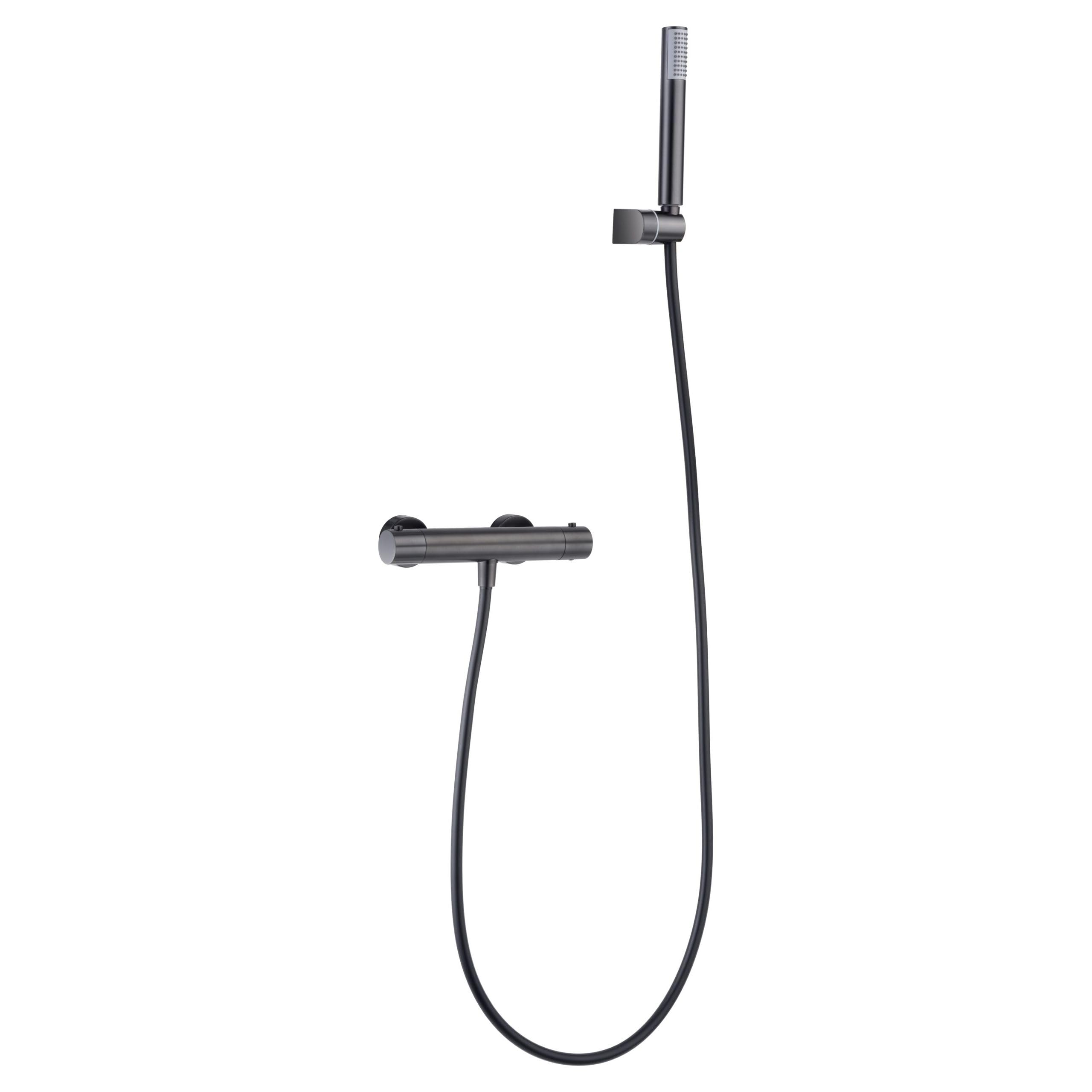 IMEX BTM039-5BGM Monza Kit Ducha Termostatico Black Gun Metal