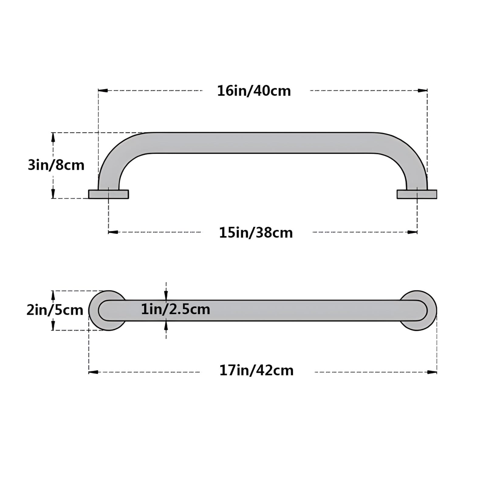 Badezimmer-sicherheits-haltegriff Aus Messing, Duschhilfsgriff, Haltegriff Für ältere Menschen, Behinderte, Haltegriff für Toilette, Badewanne, Küche, Schlafzimmer, Verdeckte Sc(Size:16in,Color:Antik)
