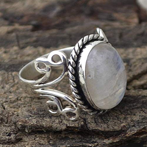 Tripmark Ladies Ring Jewelry Fashion 925 Silver Moonstone Gemstone Ring Birthstone Engagement Jewelry Gemstone Moonstone Vintage Ring (7)