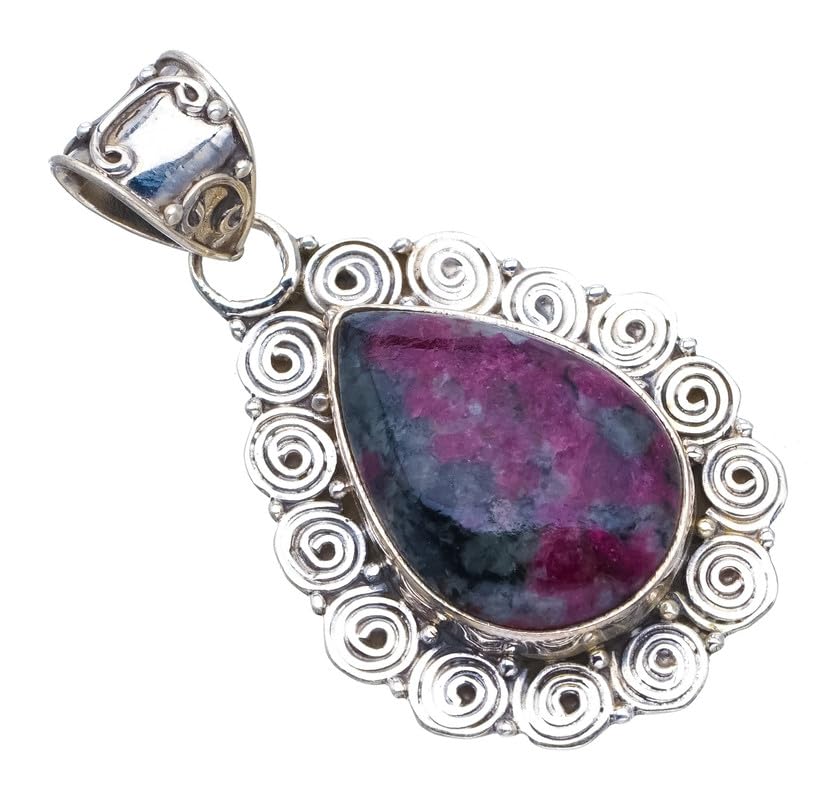 Pendentif zoïsite rubis argent StarGems pour sublimer vos tenues bohèmes chic