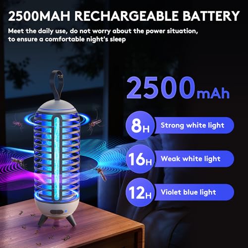 Kuesburt BW002 Bug Zapper, Mosquito Zapper Led Light 2 In 1 For Outdoor And Indoor, Wireless Electric Bug Zappers Battery Powered Rechargeable thumb #6