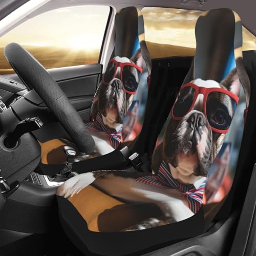 Housses de siège de voiture bouledogue français lot de 2 universelles pour SUV et camion