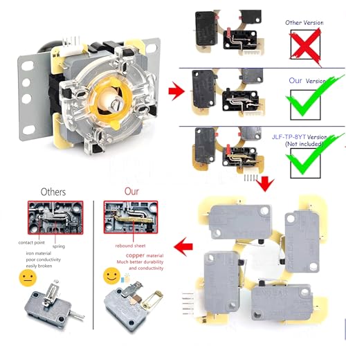 9800 in 1 Arcade Kit Saga Box with Sliver LED Arcade Buttons Mame 5 Pin 8 Way Joystick Arcade DX Kit 4 Players Game for DIY Home Video Game (Red and Blue)