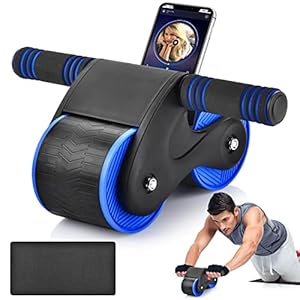 Automatic Rebound Abdominal Wheel, Ab Roller Wheel with Automatic Rebound Assistance Resistance Springs Ergonomic Handle, Abdominal Wheel Roller with Knee Pads, Ab Wheel Roller for Core Workoutâ¦