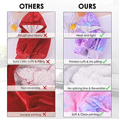 MoneRffi Children Blanket Hoodie Kids Sweater Blanket Sherpa Oversized Blanket Fleece Hooded Sweatshirt (Purple Space,OneSize) 3 51RAdcHPeIL. AC