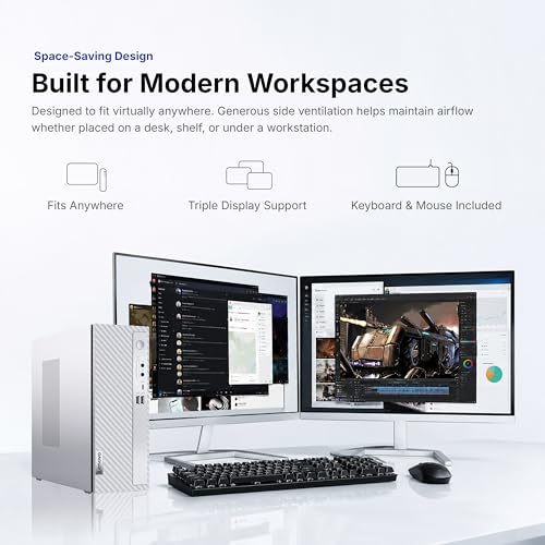Image of Customized Lenovo IdeaCentre 3i SFF Business Desktop Computer, Intel Core i5-14400, 8 /16 /32 /64GB RAM, 512GB /1TB /2TB SSD, WiFi & Bluetooth, HDMI, USB-C, Keyboard & Mouse Included, Windows 11 Home
