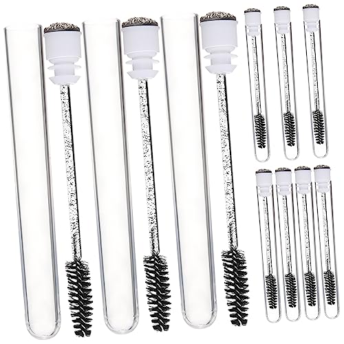 FOMIYES 10pcs Eyebrow Makeup Applicator Brush Lash Mascara Brush Set Portable Makeup Tools Empty Mascara Tubes Crystal Stick Eyelash Wand