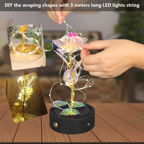 Fineusea Valentine's Day Gifts For Women 24 K Gold Plated Rose With Music Box With Remote Control Led Light, Beauty And The Beast Rose For Mother's Day Birthday Christmas Anniversary (Gold) #TOP2