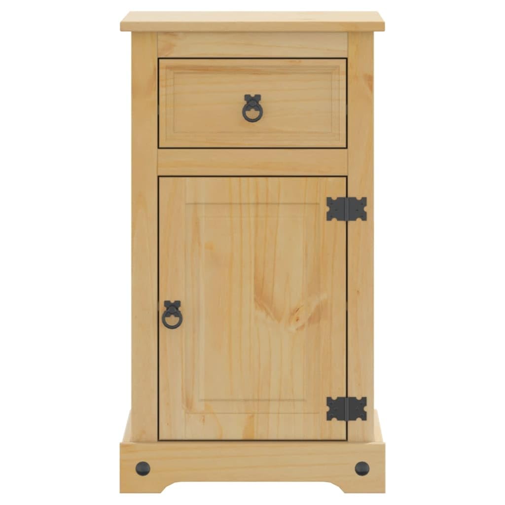 Szafka łazienkowa Corona z litego drewna sosnowego, 45 x 33 x 80 cm, z szufladą i drzwiami, zajmuje mało miejsca do przechowywania, nadaje się jako szafka pod umywalkę i organizer