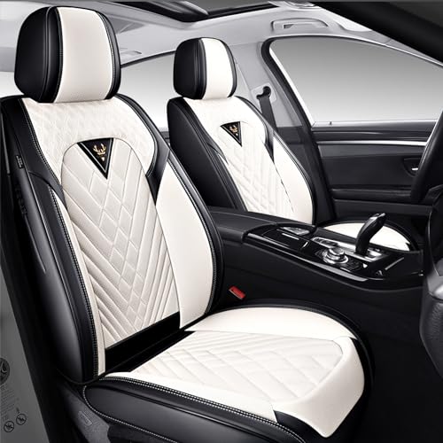Image of Front Seat Covers for Ford Transit 150 /250 /350 Van 2015-2026,Cream White