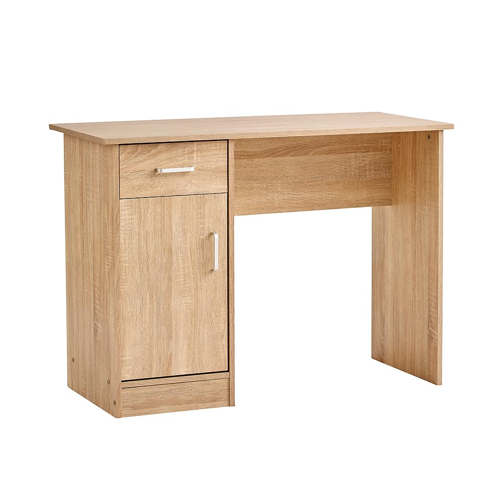 Home Source Tyler Oak Desk - Black - 100cm