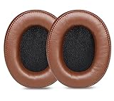 ACCIUK Ear Pads MSR7 M50X Earphone Pads Replacement Soft Leather Resilient earpads Compatible with ATH M50X, M50xBT2, M50XBT, M50, M40X, M30, M20, M10, MSR7 SX1 Earphones (Brown)