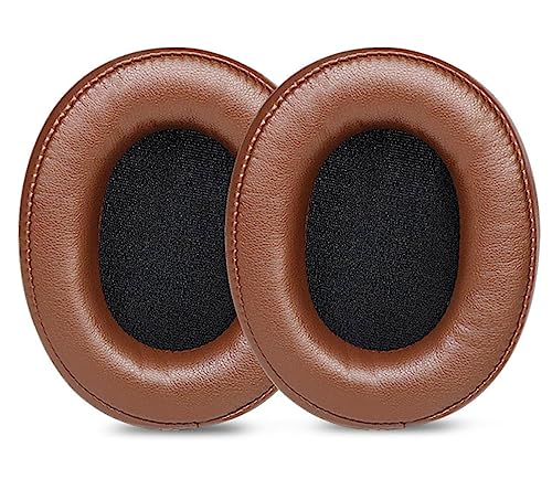 ACCIUK Ear Pads MSR7 M50X Earphone Pads Replacement Soft Leather Resilient earpads Compatible with ATH M50X, M50xBT2, M50XBT, M50, M40X, M30, M20, M10, MSR7 SX1 Earphones (Brown)