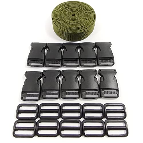 Backpack Strap (5 Meter x 38mm) + 20 Plastic Buckles Straps