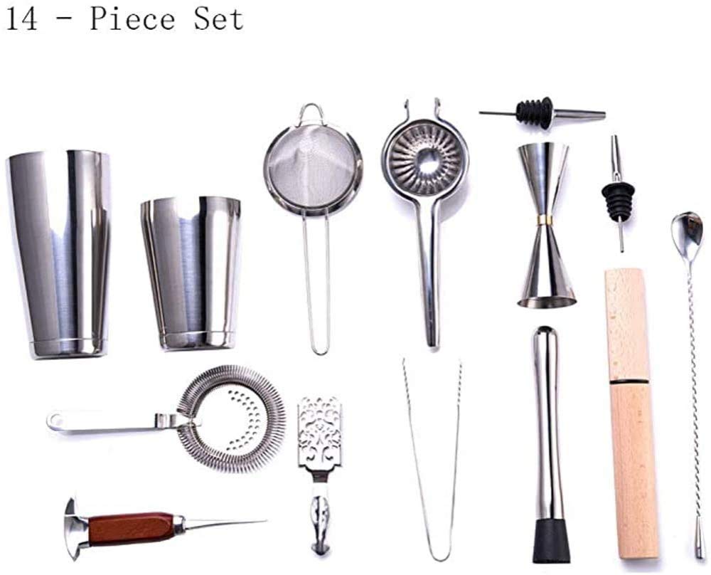 Bartender Kit Bag Kit De Herramientas De Barra Profesional, Totalmente Equipado, Fácil De Transportar Y Almacenar, Delicioso Cóctel Resistente Y Duradero, Adecuado Para Bares Familiares, Fiestas, Etc.