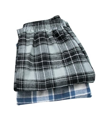 MileyMarla Boy's 100% Cotton Flannel Pajama Lounge Sleep Pants Plaid PJ Bottoms Pockets3