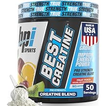 BPI Sports Best Creatine - Creatine Monohydrate Powder for Men & Women, Himalayan Salt - Strength, Pump, Endurance, Muscle Growth, Muscle Definition - No Bloat Fruit Punch 50 servings 10.58 oz