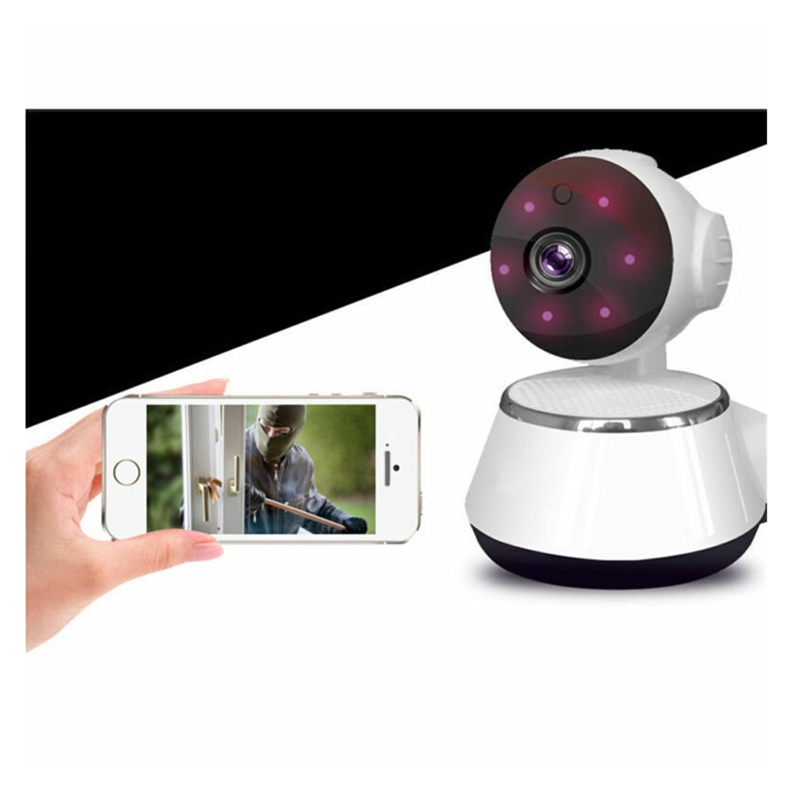 kamera wewnętrzna Alarm wifi kamery krytej IP. Kamera WiFi Wideo Cam Kamera Night Vision Wireless Video Camera 2MP (Color : 1, Size : 1080P)