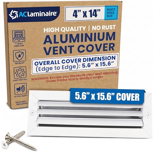 4x14 Duct Hole Aluminum Ceiling Vent Cover - 1-Way HVAC Register Adjustable