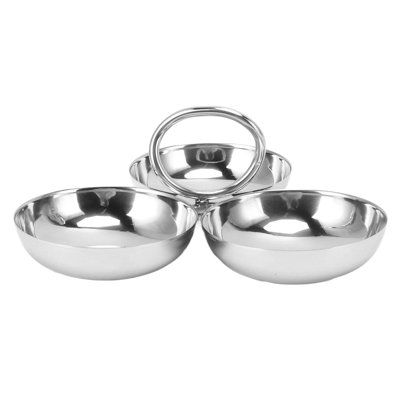 Tsophreniq Snacks Tray with Dividers Practical and Easy to Maintain Fruit Plate Stainless Steel Dessert Container for Stainless Steel Snacks Plate