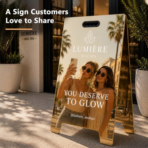 Image of Custom A-Frame Business Sign, Waterproof Sidewalk Display with Logo