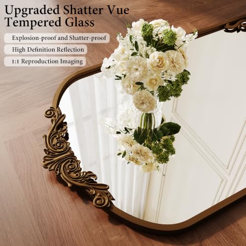 Image of Koonmi Vintage Wall Mirror, 38 inchx26 inch Arched Antique Mirror