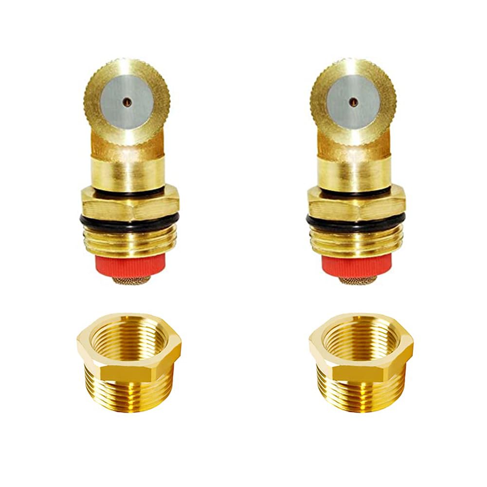 Sohnvwtgd Men's Brass Misting Spray Nozzle 3/4" Ght 1Holes Garden Sprinklers Irrigation Connector Water Sprinklers Mister Heads Fitting With Fier Mesh (Pack Of 2)