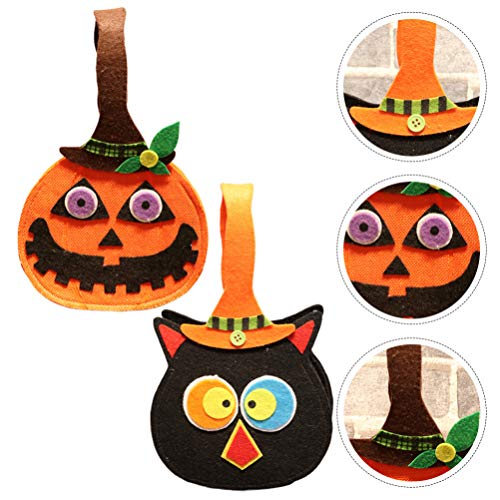 Bolsas de presente de Dia das Bruxas com 2 peças, sacos de doces ou travessuras, sacos de presente d