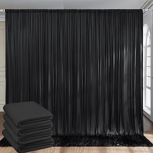 3x6 m Vorhang für Kulissen Schwarz Hochzeit Hintergrund aus Polyester für Party, Geburtstag, Baby, Dusche, Taufe und Brautdusche 3x6 m Vorhang für Kulissen Schwarz Hochzeit Hintergrund aus Polyester für Party, Geburtstag, Baby, Dusche, Taufe und Brautdusche