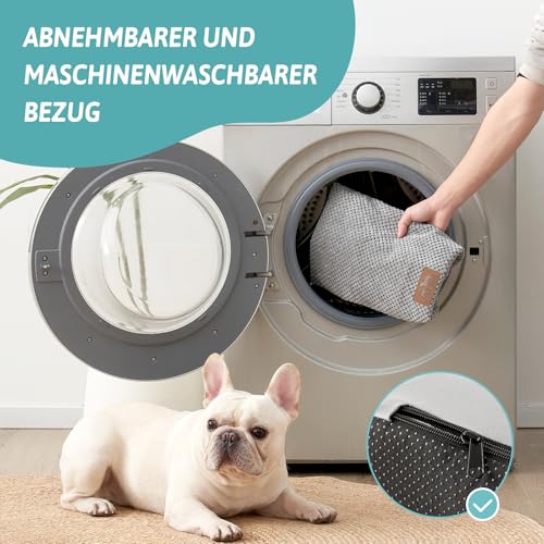 COZY KISS Hundetreppe für Kleine Hunde, Haustiertreppe für Hochbett aus Hochdichtem Schwamm, Hunde Treppe Hunderampe mit Waschbarem Bezug (Grau, 84 × 50 × 57 cm, 5)