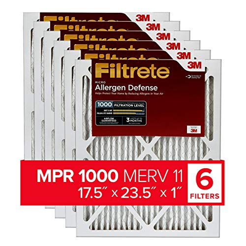 Get Cheap Price Filtrete 17.5x23.5x1, AC Furnace Air Filter, MPR 1000, Micro Allergen Defense, 6-Pack (exact dimensions 17.19 x 23.19 x 0.81)