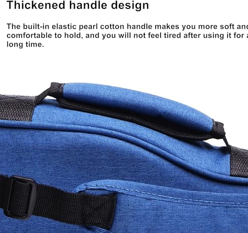 Image of Canvas Ukulele Case 15MM Heavy Sponge Padding Waterproof Dustproof Shockproof Ukulele Bag for Concert Soprano Tenor Ukulele, Blue