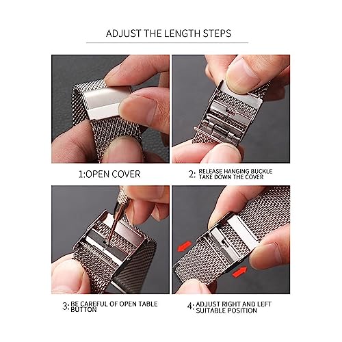 2 piezas correas Milanese de malla 17 mm para reloj miniatura 6