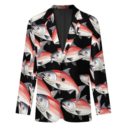 Salmon Men's Slim Suit Long-Sleeve Prom Tuxedo Classic Two Button Business Jacket4