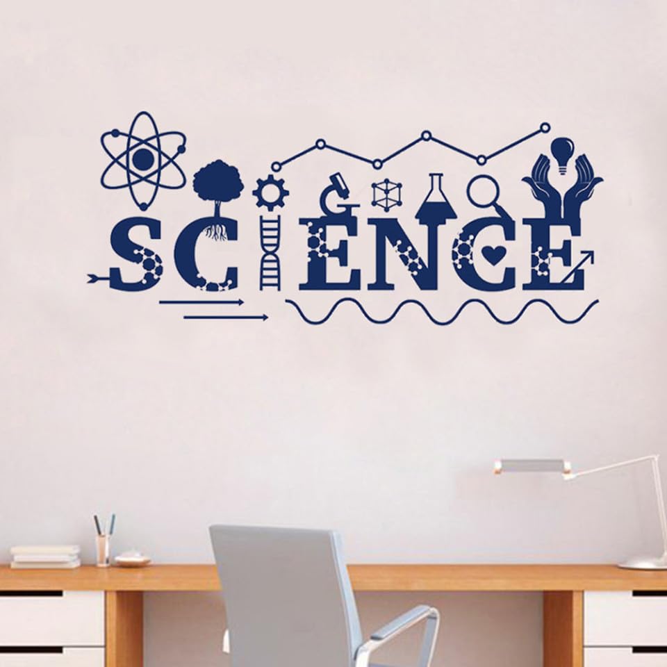 Vinilo decorativo de pared ciencia 99x42 cm PVC azul miniatura 6