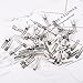 Pangda 1.8 Inches Hairdressing Double Prong Pin Curl Setting Section Hair Clips Metal Alligator Clips Silver Hairpins for Hair Extensions (50 Packs)