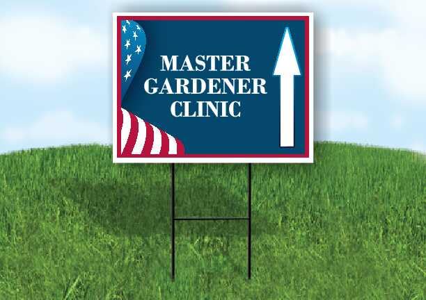 Master Gardener Clinic 4Th Of July American Flag Usa Patriotic Bunting Up Arrows Single Sided 18x24 in. Yard Road Sign w/Stand