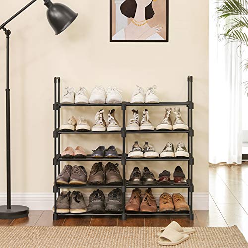 SONGMICS schoenenrek met 10 planken, groot metalen schoenenrek, doe-het-zelf, standplank, ruimtebesparend… - Image 5