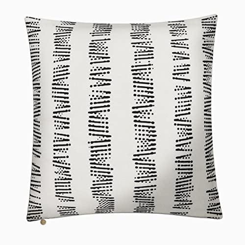 Fab Habitat IndoorOutdoor Throw Pillow Made from Recycled Polyester Yarn Stain Resistant Machine Washable Patio Deck Porch Living Room Basel Black Abstract Modern 20 x 20