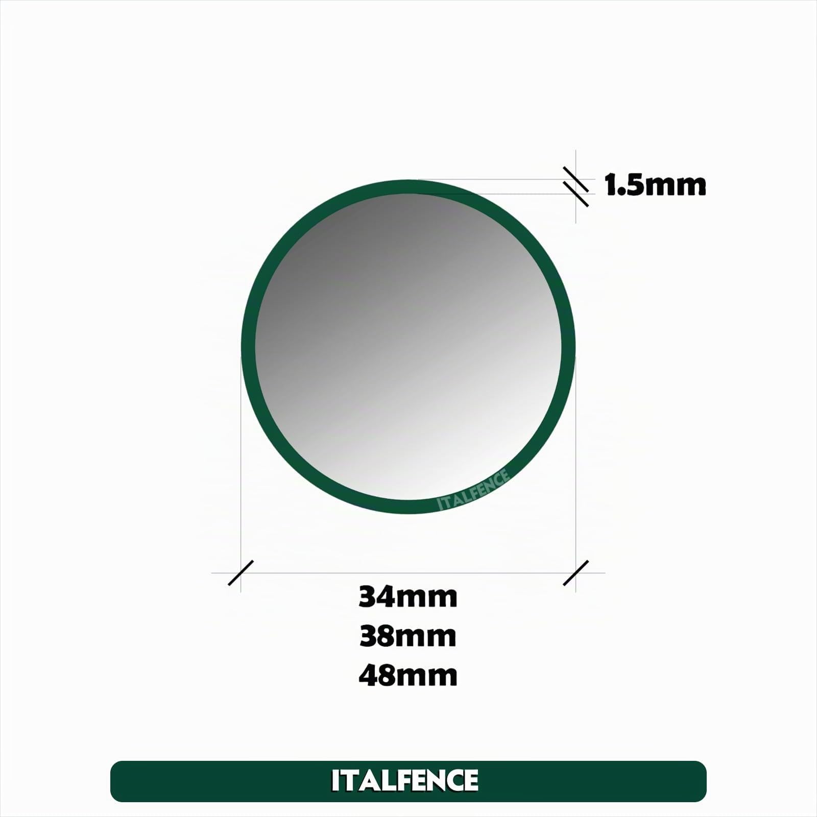 Zaunpfosten 10er-Set grün pulverbeschichtet aus Stahl [H200cm, Ø38mm]