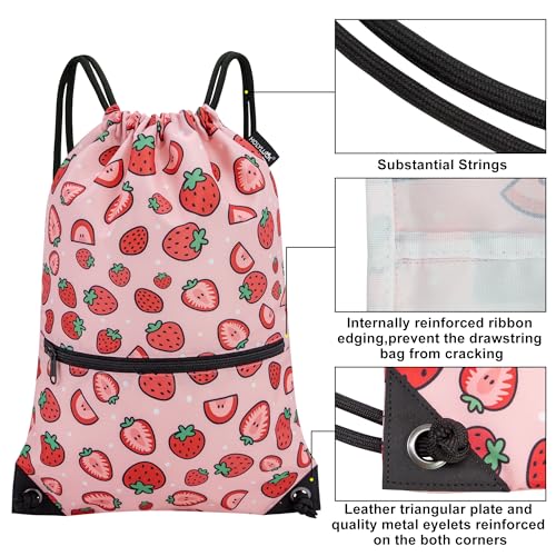 Image of HOLYLUCK Drawstring Backpack Bag Sport Gym Sackpack