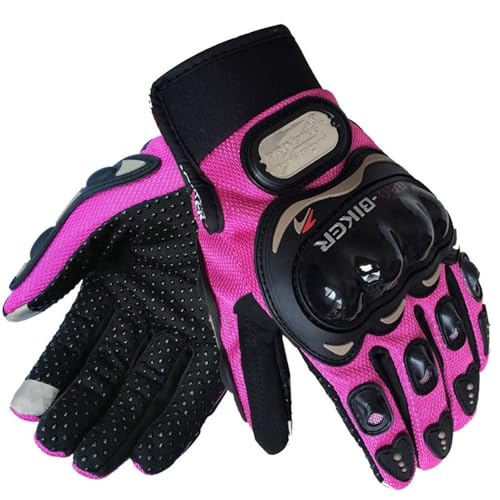 Guantes Moto Guantes rosas for mujer con pantalla táctil for motocicleta, guantes for montar con dedos completos for Motocross, guantes transpirables for verano for bicicleta y ciclismo de montaña Gua