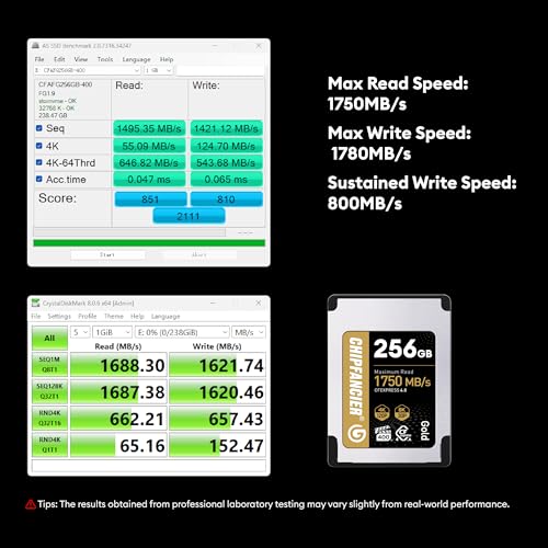 Image of 256GB CFexpress 4.0 Type A Card Up to 1750MB /s Read Speed & 1750MB /s Write Speed Type A Memory Card for RAW 4K /8K Video Recording Compatible with Sony Alpha Sony FX Cameras Gold