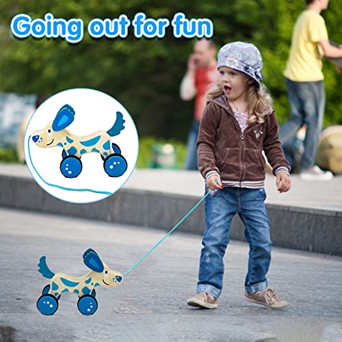 Qodoflr Pull Toy Dog For Toddlers 1-3 Toddler Pulling Toy Wood Toddler Toy Wooden Pull Toy Pull Along Wood Toy Pull Dog Toy For Toddler Stem Push And Pull Toys For Toddlers 1-3 #TOP4