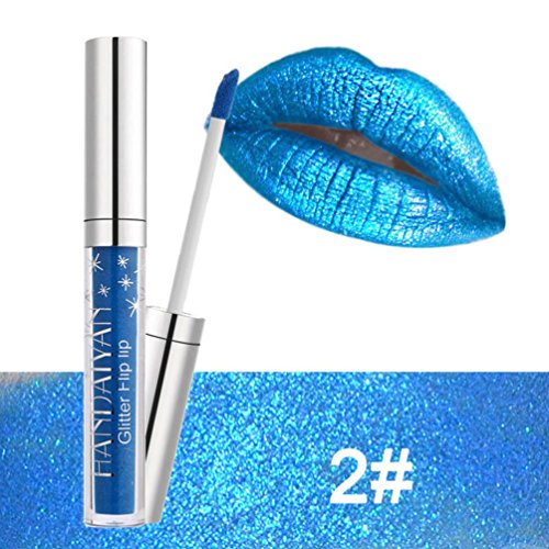 Preisvergleich Produktbild Schimmernd Lipgloss, erthome Wasserdichte langlebige Matte Lippenstift Makeup Lip Gloss Lip, Kosmetika (Blau)