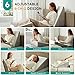Bedluxe Wedge Pillow, 10 inch Bed Wedge Pillow for Headboard, Pillow Wedge for Acid Reflux Relief, Sleeping, Back Pain Relief, Snoring, Triangle Pillow Wedge - Cooling Memory Foam Top, White/Grey