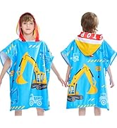 WERNNSAI Truck Kids Beach Towel - Hooded Towel Wrap 27"" x 27"" Kids Hooded Poncho Sand Free Beac...