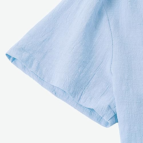 Heren Trainingspak Sets 2 Stuk Outfits Activewear UK Mens Casual Lente Effen Kleur Korte Mouw Turndown Kraag Top Shorts Broek Pak Katoen Heren Pak Houder - Afbeelding 6